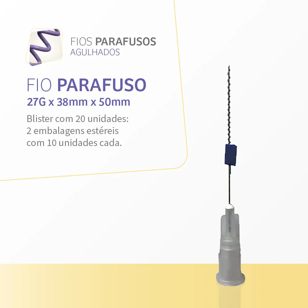 Parafuso agulha 27G – 38 x 50mm